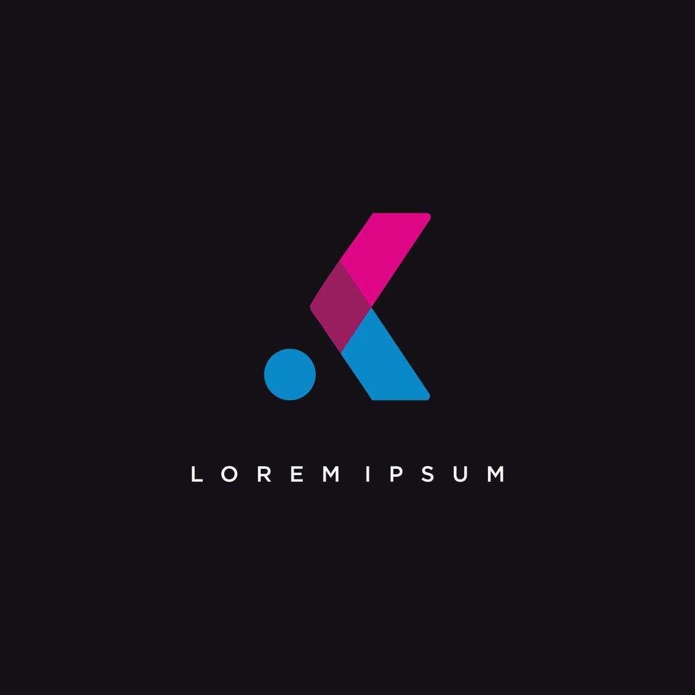 Letter K logo with technology concept vector