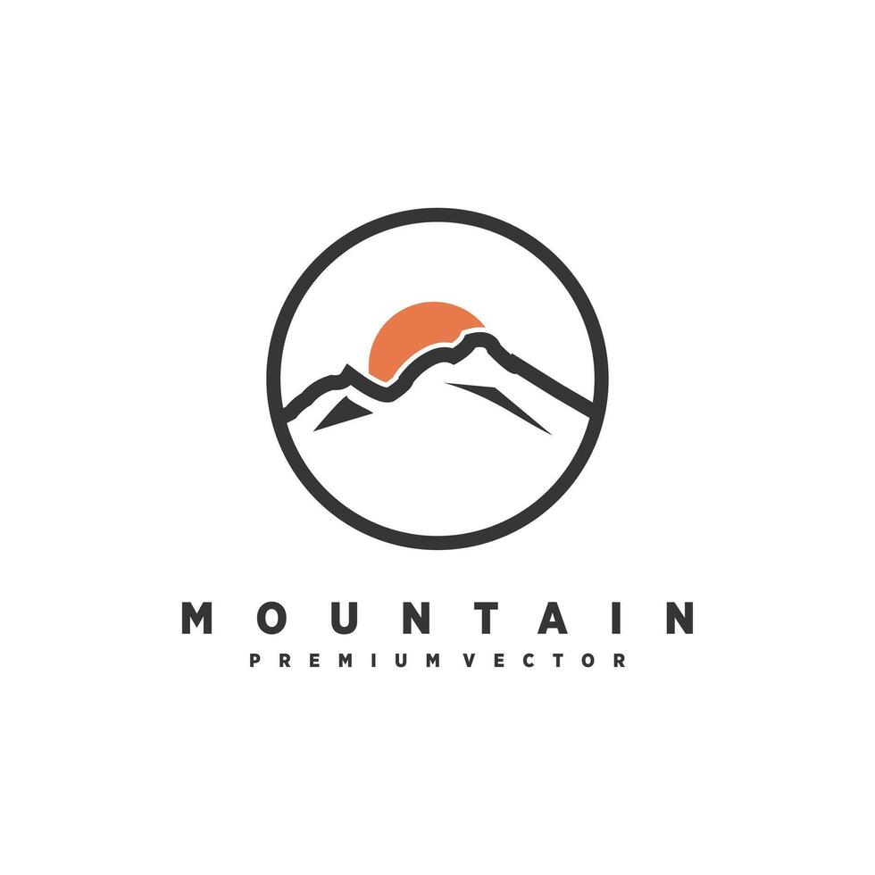 Mountain logo design with modern concept vector