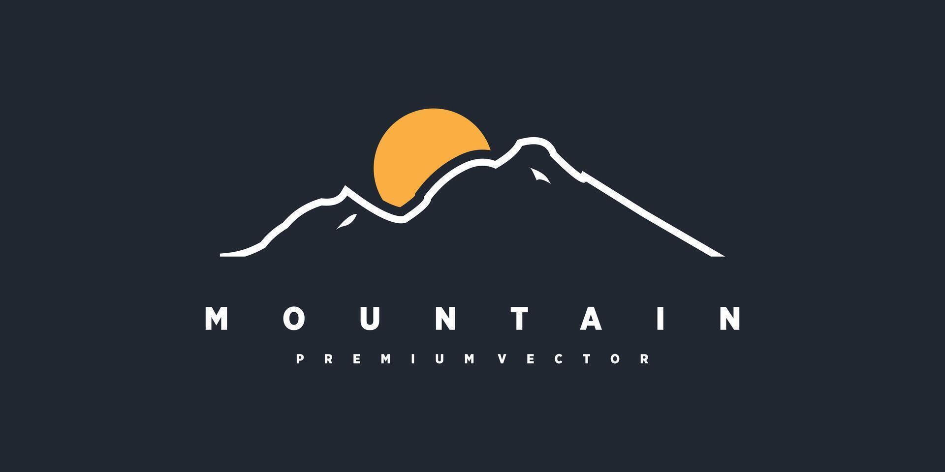 Mountain logo design with modern concept vector