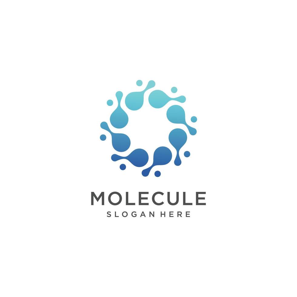 Molecule logo with technology concept vector
