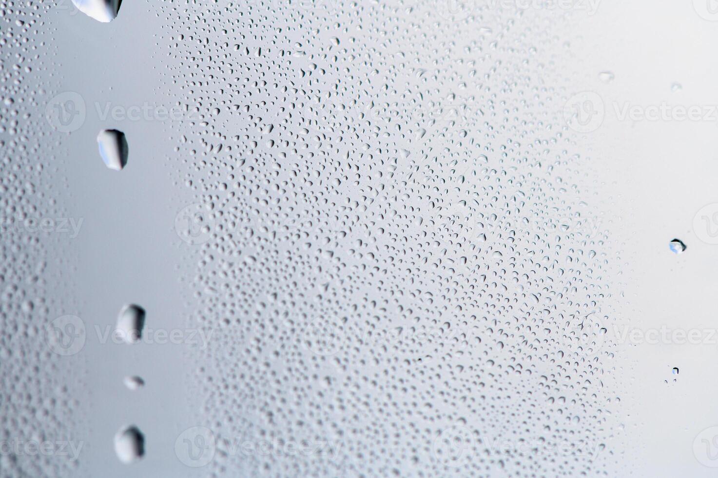 drops of water on the window glass, morning dew 2 photo