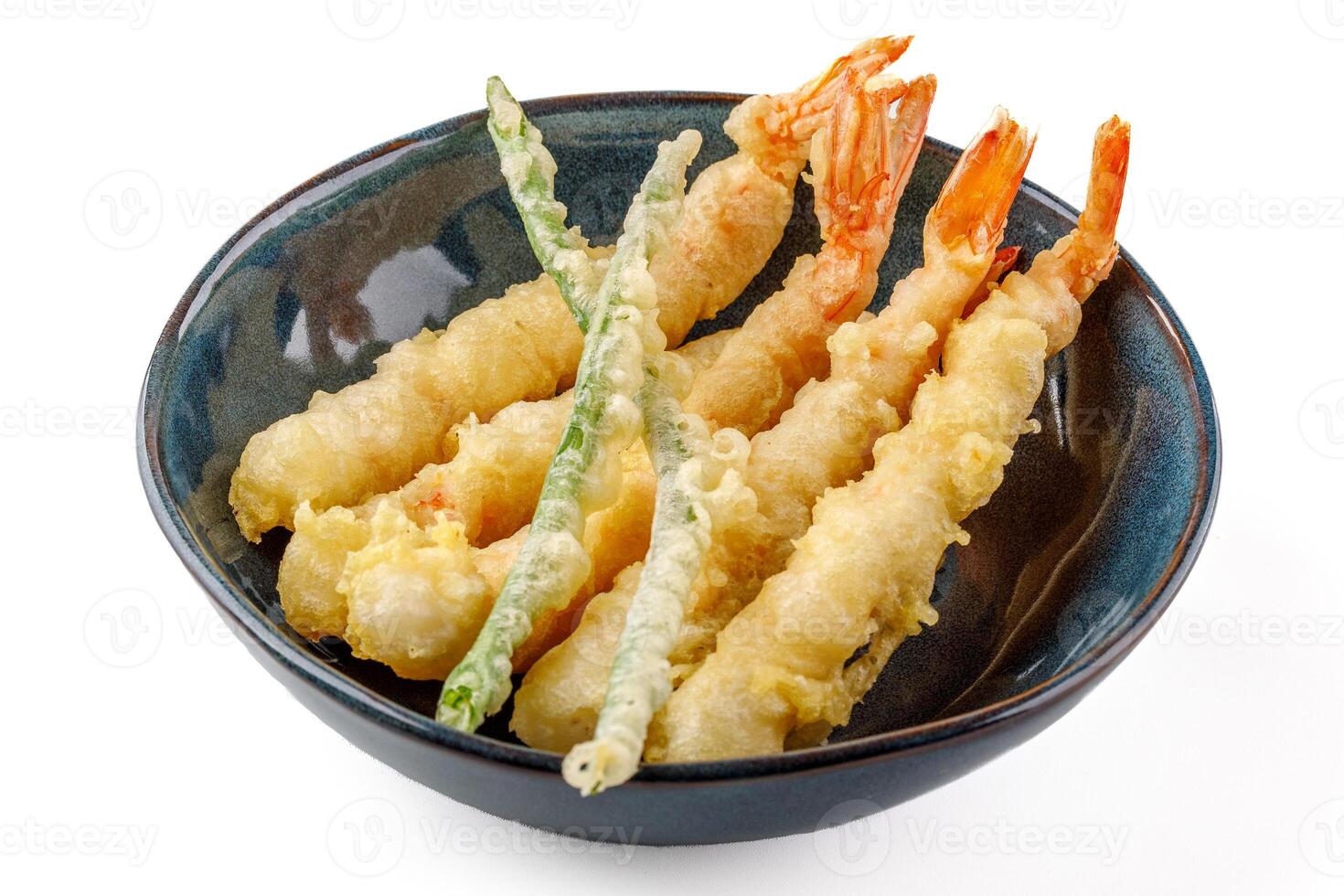 shrimp baked in batter on a white background studio shooting 6 photo