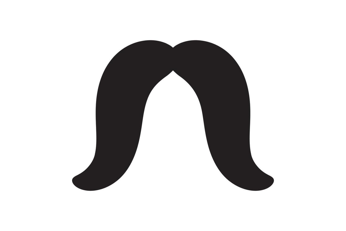 Moustache icon. Black retro style mustache. Shave barber vintage man face vector