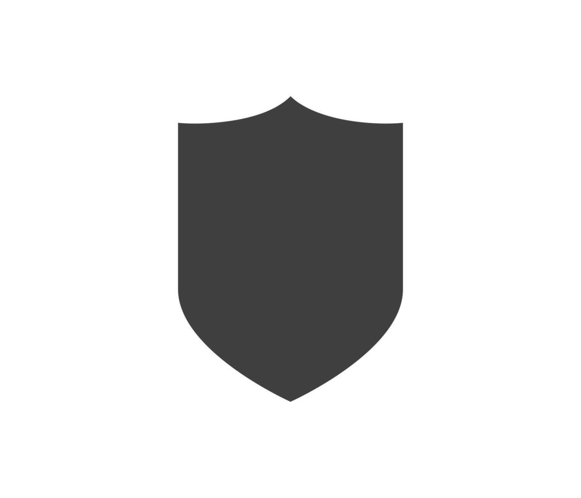 Shield black and white logo. Guarantee, insignia and guard symbol. Security icon vector