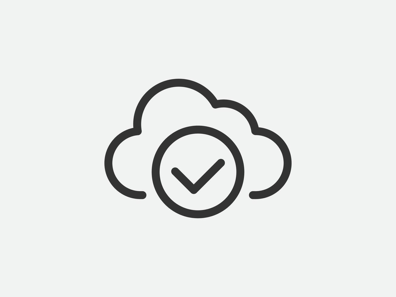Technology icon cloud computing connection. Big data global server. Line design symbol. vector