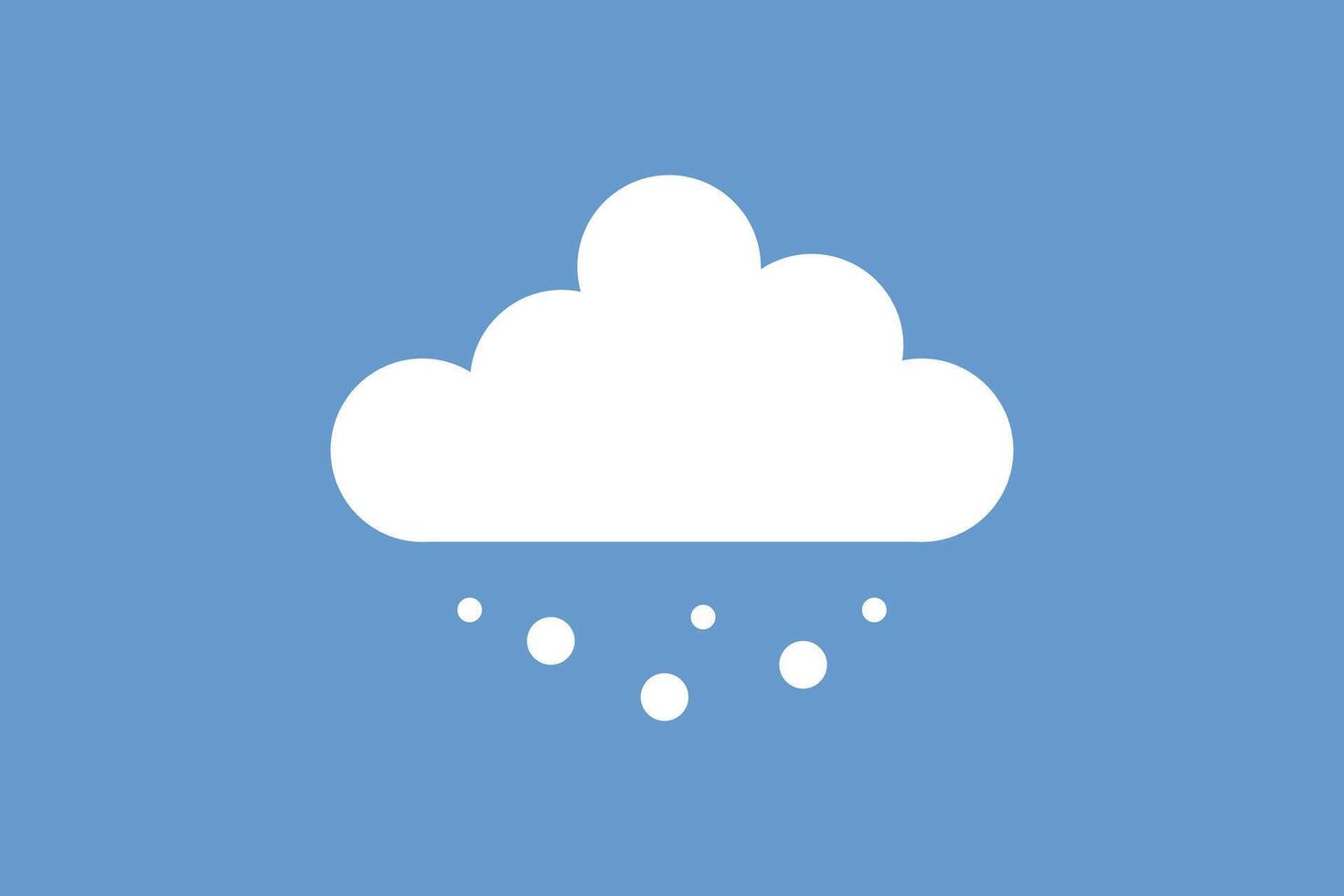 Snowy cloud at winter icon. Snow weather symbol vector