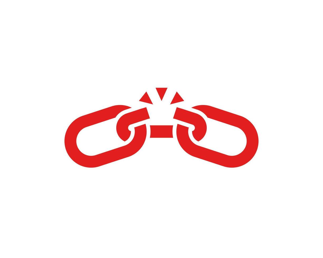 Broken chain as a symbol of the change of slavery to freedom. vector