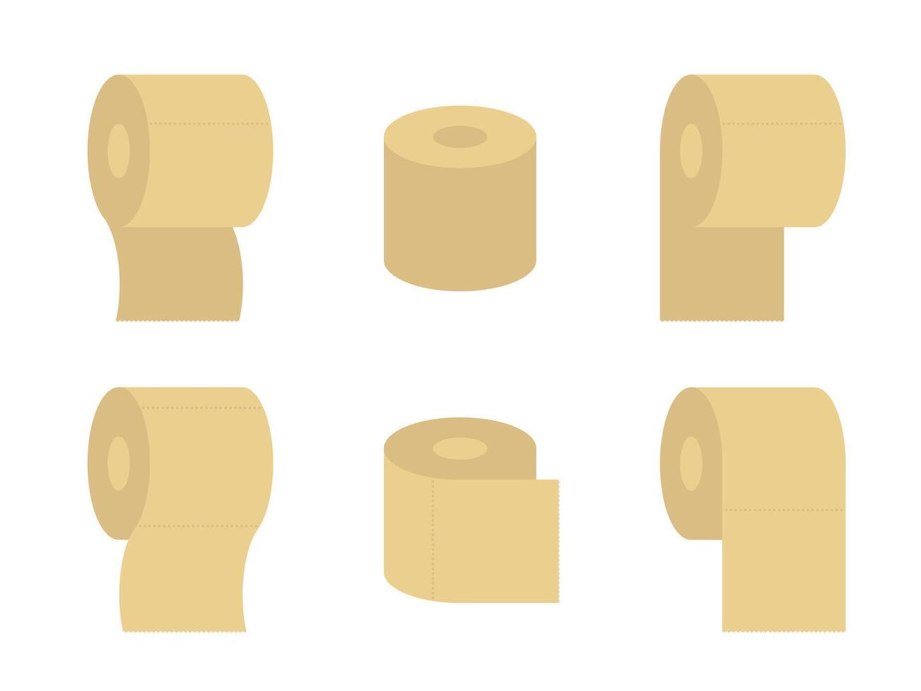Set of sanitary toilet paper icons. bathroom illustration. Hygiene clean symbol for wc. vector