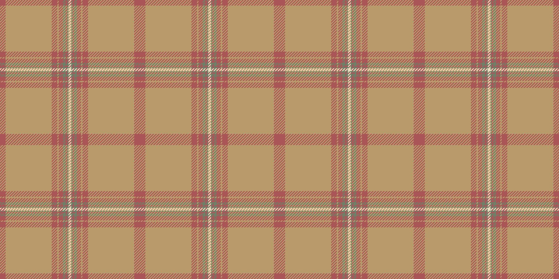 Rag textile check pattern, greeting tartan plaid. Asymmetric fabric background texture seamless in amber and red colors. vector