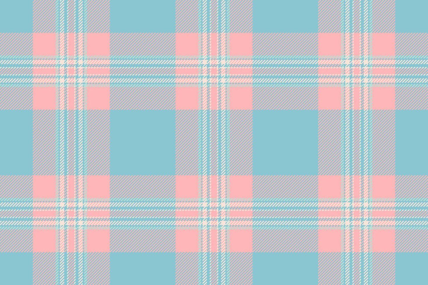 Canadian tartan seamless texture, satin background check textile. Give plaid pattern fabric in light and cyan colors. vector