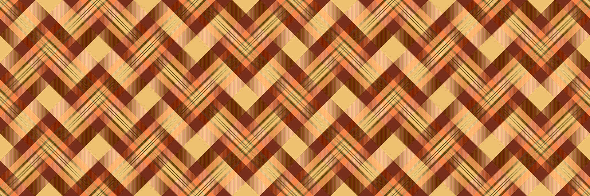 Scrapbook background texture, vivid pattern check seamless. Self fabric textile tartan plaid in amber and red colors. vector