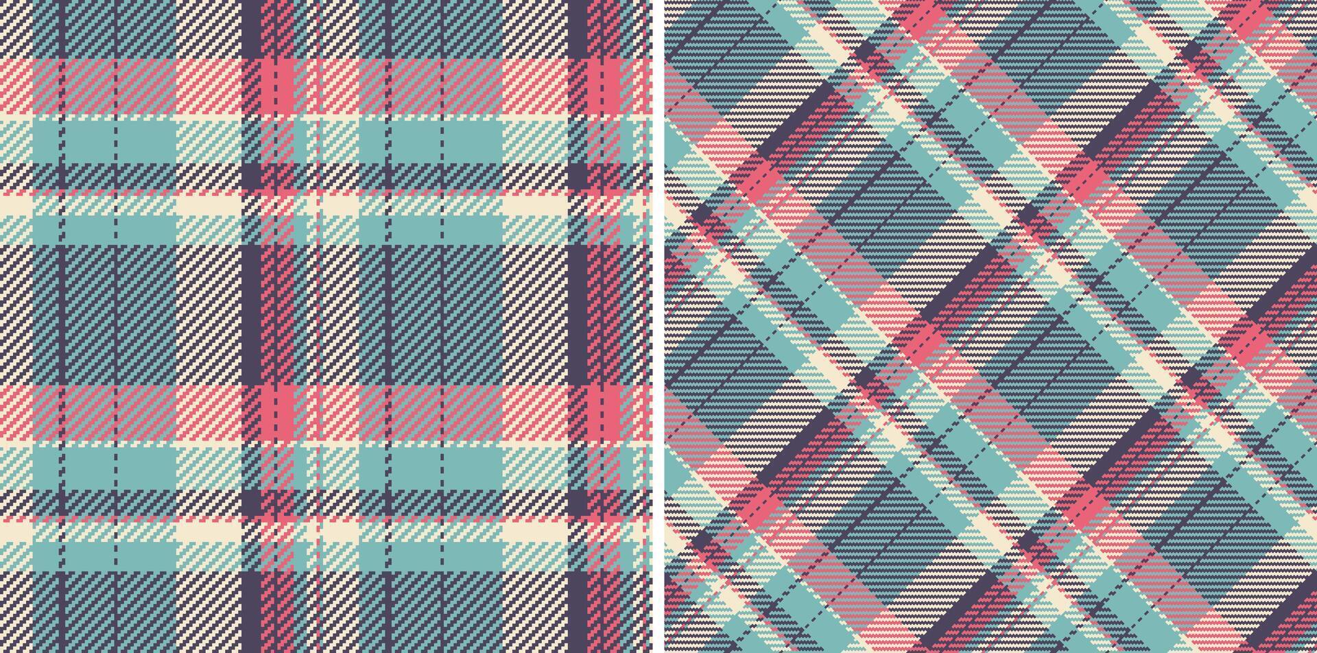 Pattern textile background of tartan fabric check with a texture plaid seamless . Set in retro colors. Fashion repeat patterns in clothing. vector