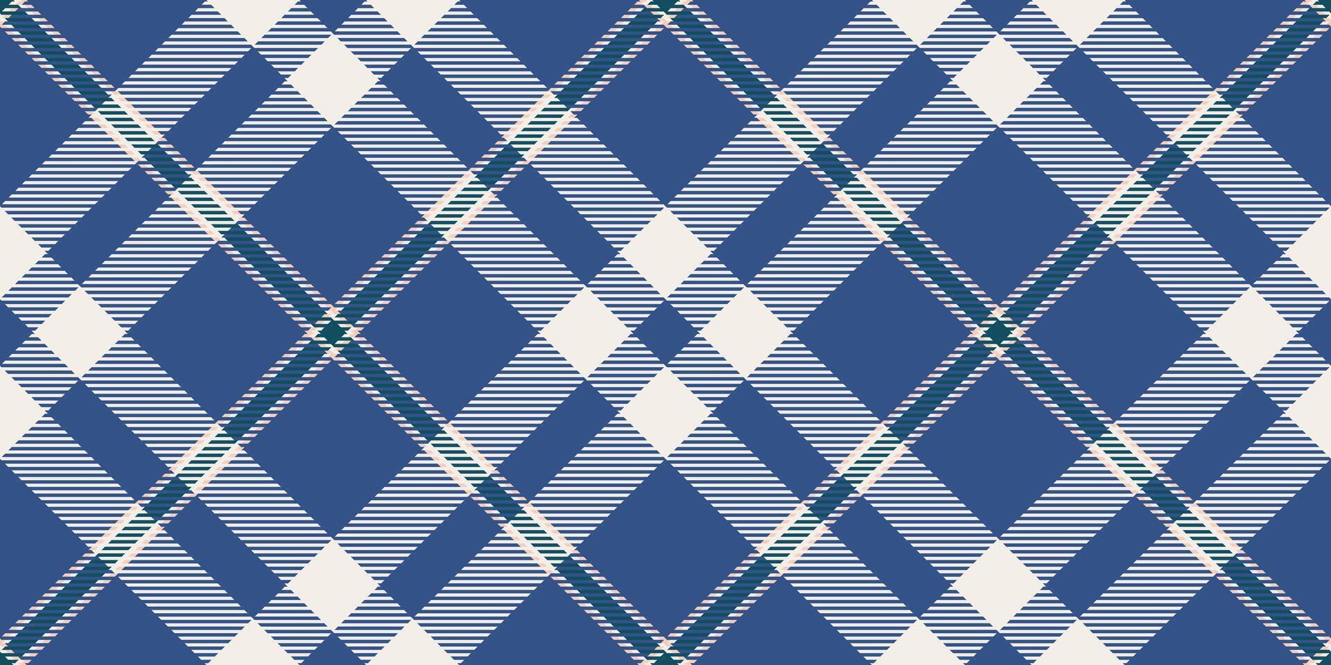 Deluxe texture textile check, nostalgic seamless background pattern. Drapery fabric plaid tartan in blue and white colors. vector