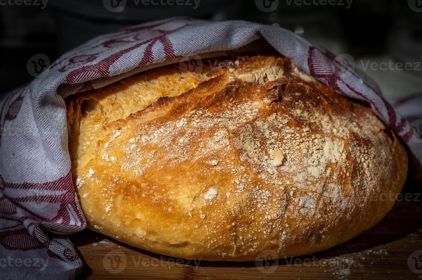 freshly made whole wheat bread gray background photo