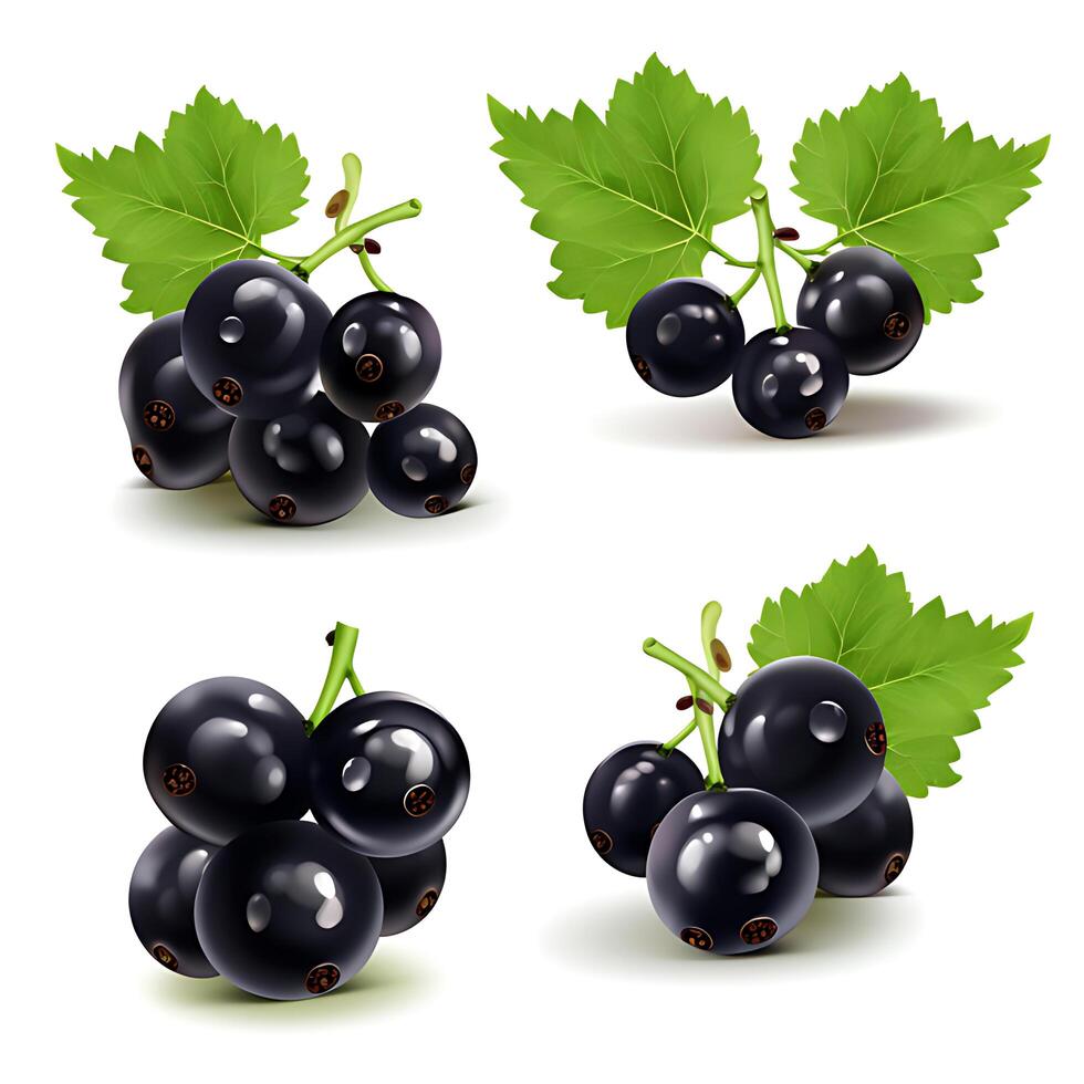 Black grapes isolated on white background with clipping path, full depth of field. photo