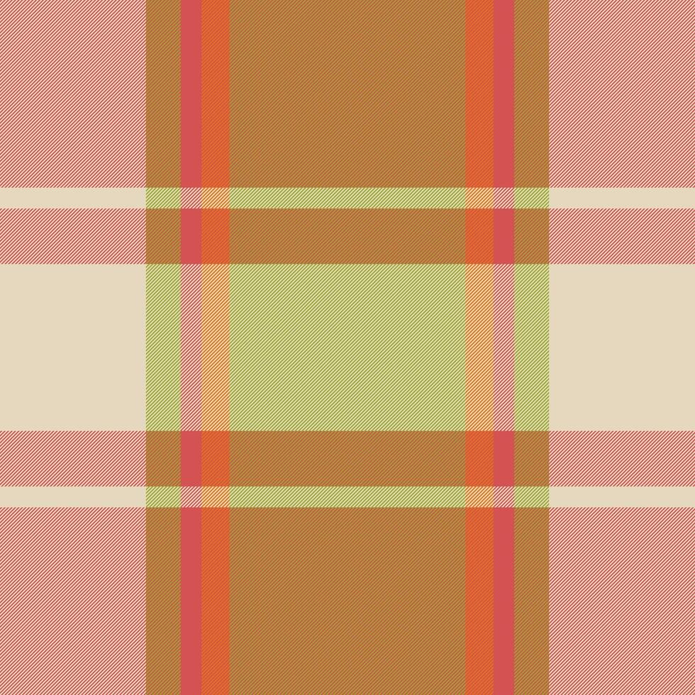 Hispanic seamless plaid texture, intricate tartan check pattern. November textile background fabric in red and light colors. vector