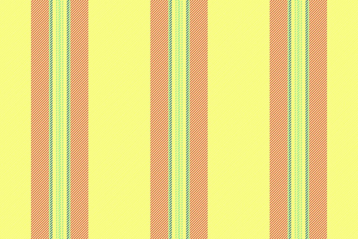 Sew texture textile, premium seamless fabric vertical. Realistic pattern background lines stripe in lime and red colors. vector