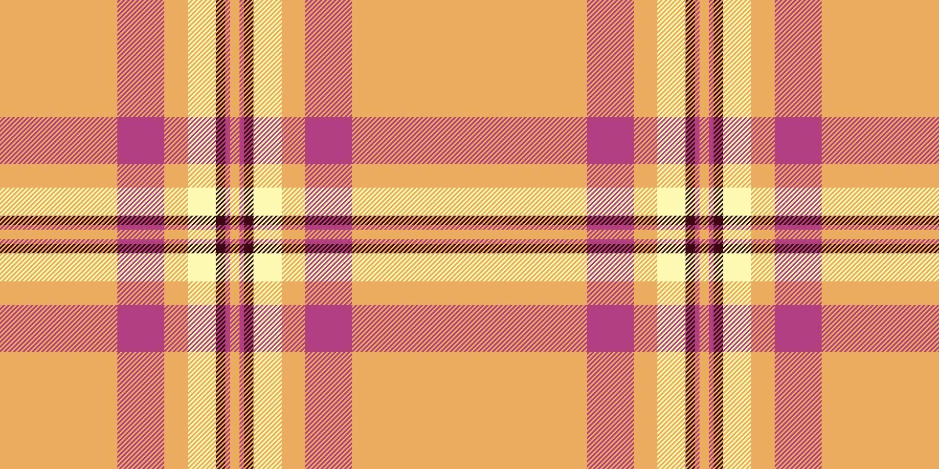 Neat tartan seamless plaid, rest pattern fabric check. Template background textile texture in orange and pink colors. vector