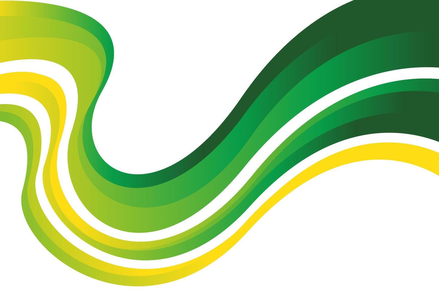 Green and yellow curved background vector