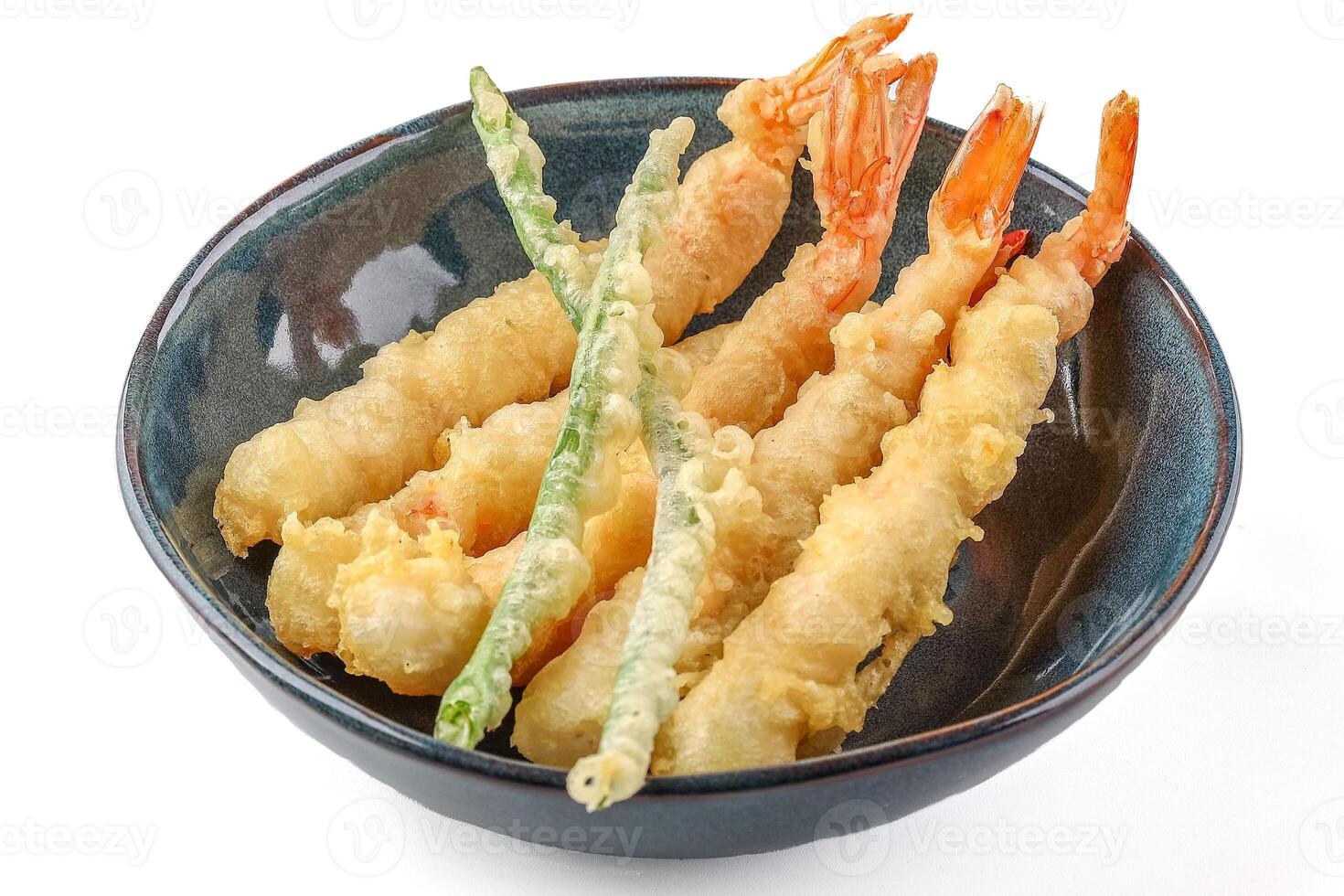 shrimp baked in batter on a white background studio shooting 1 photo