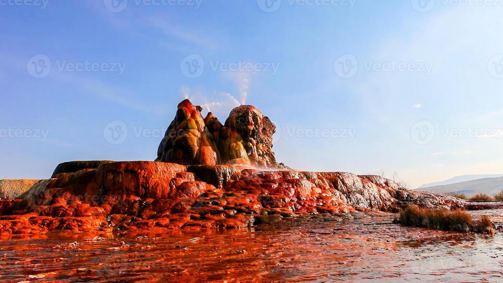 USA, Nevada, Black Rock Desert, Fly Geyser a rainbow of colors photo