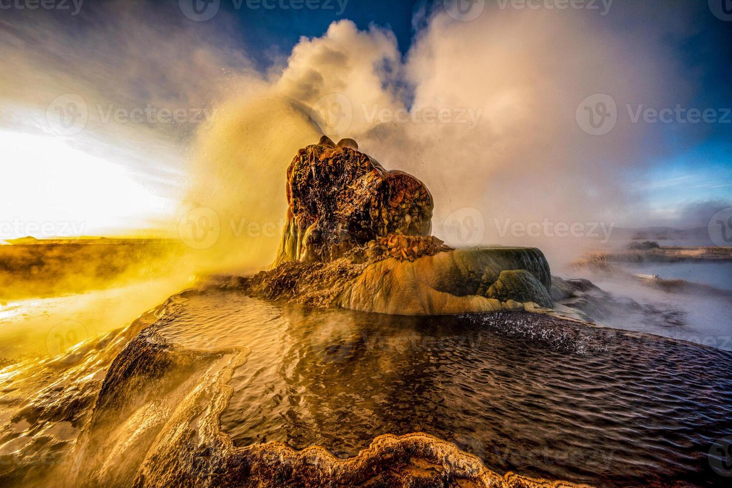 USA, Nevada, Black Rock Desert, Fly Geyser a rainbow of colors photo