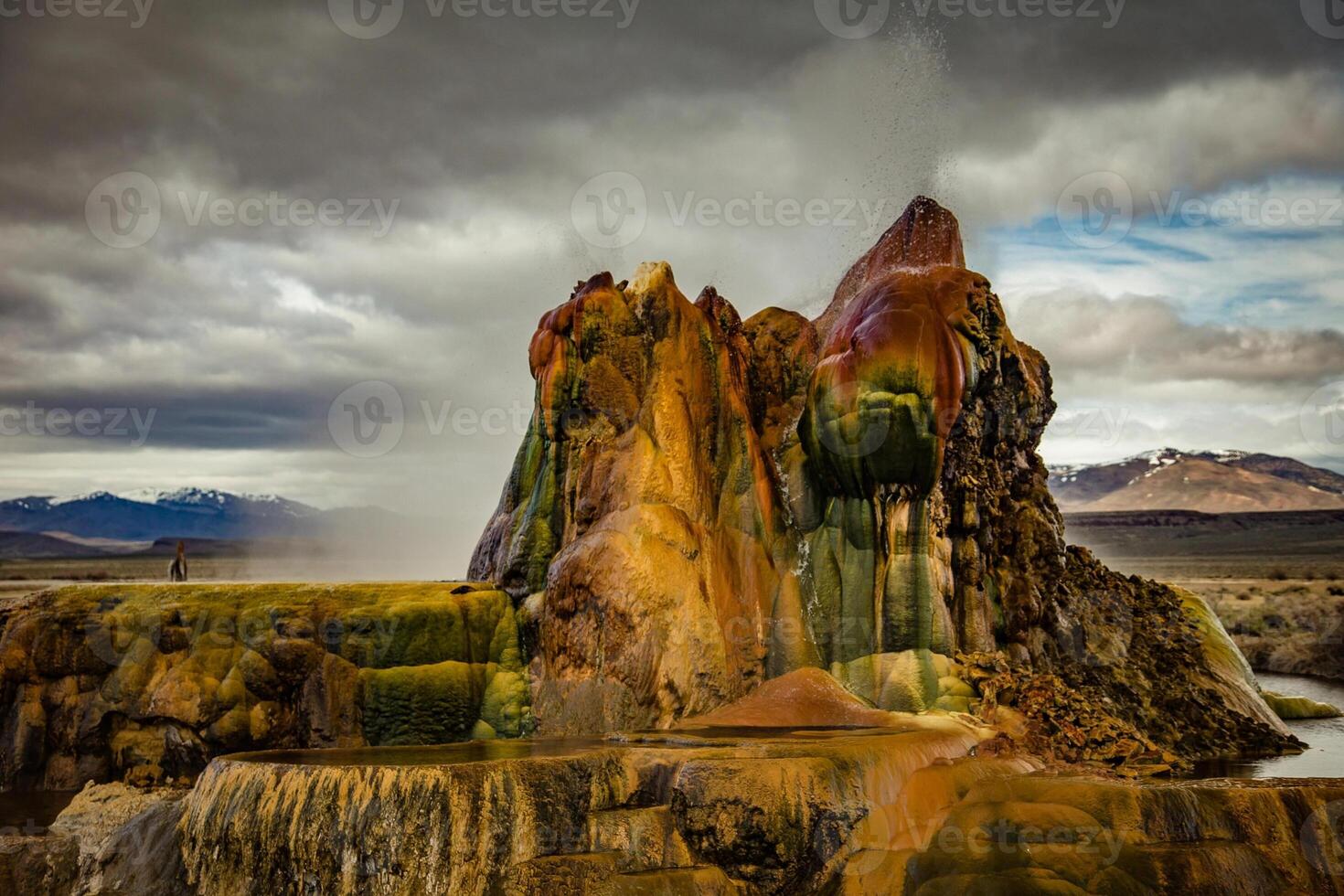 USA, Nevada, Black Rock Desert, Fly Geyser a rainbow of colors photo