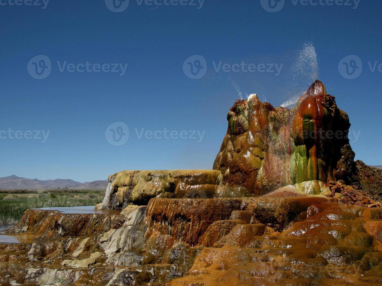 USA, Nevada, Black Rock Desert, Fly Geyser a rainbow of colors photo