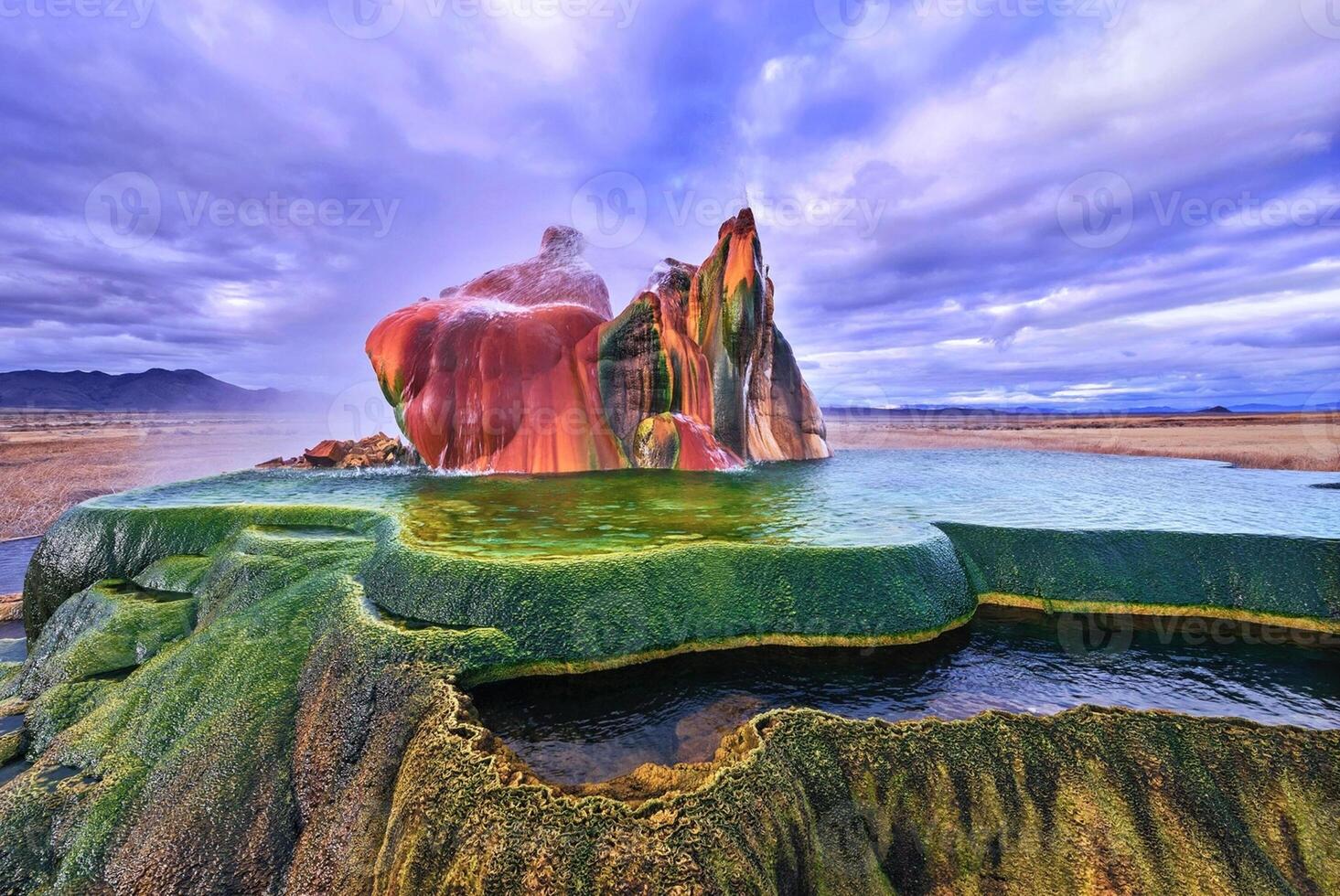 USA, Nevada, Black Rock Desert, Fly Geyser a rainbow of colors photo