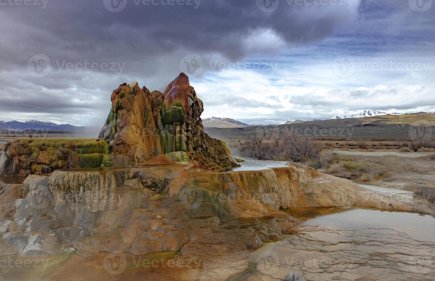 USA, Nevada, Black Rock Desert, Fly Geyser a rainbow of colors photo