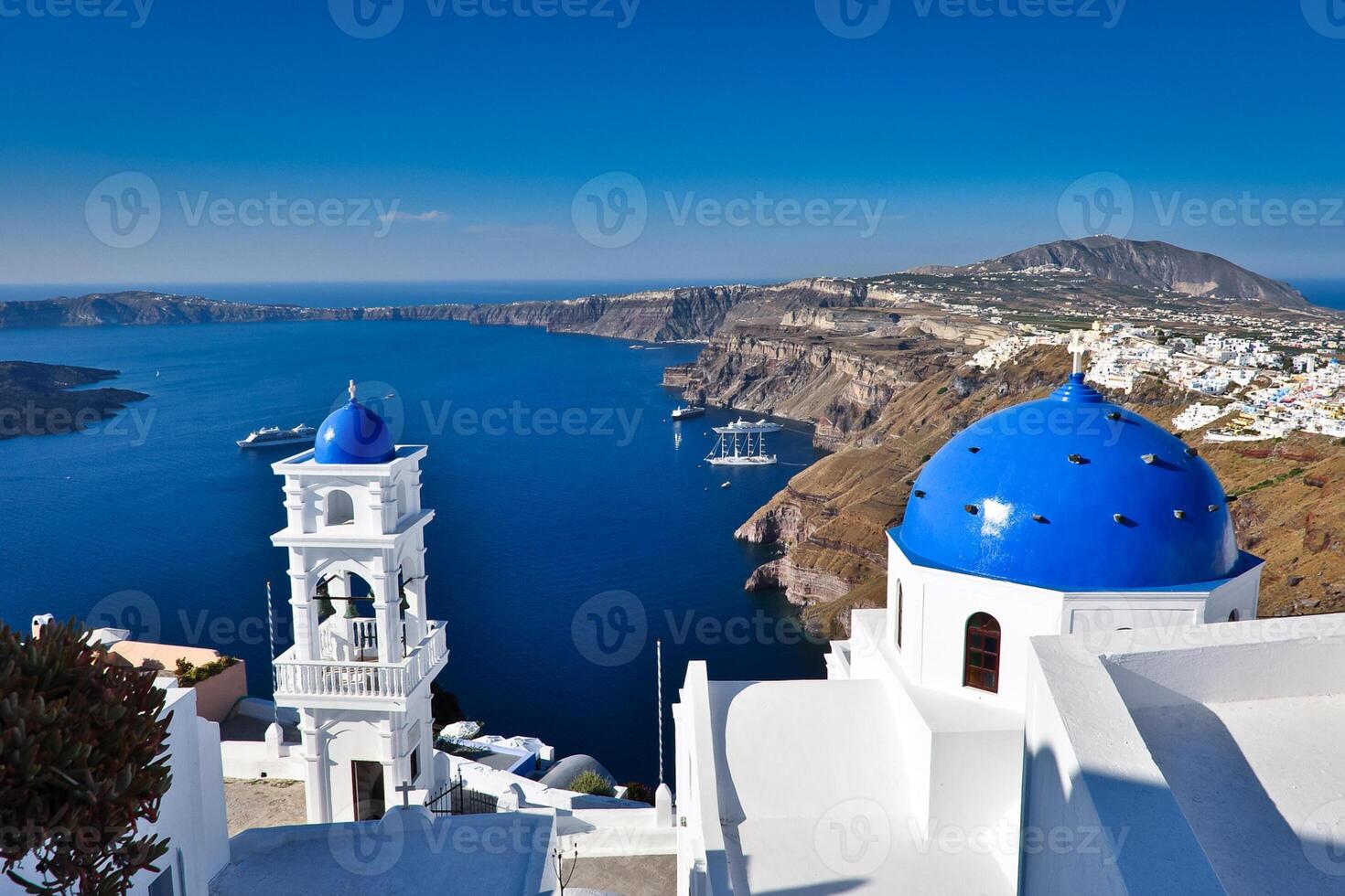 View of Oia on the island of Santorini in Greece photo