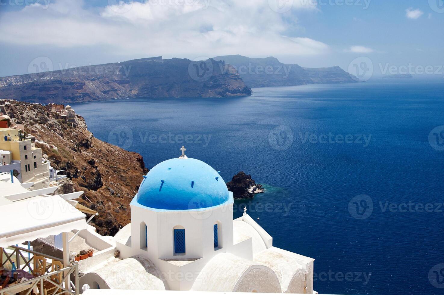 View of Oia on the island of Santorini in Greece photo