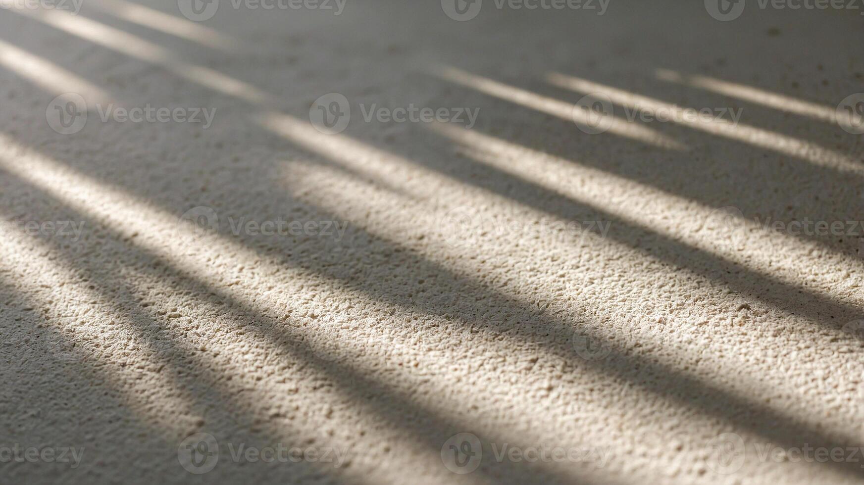 Aesthetic shadow overlay on the white floor. Sunlight falls on the surface to form shadows from tree branches. AI-Generated photo