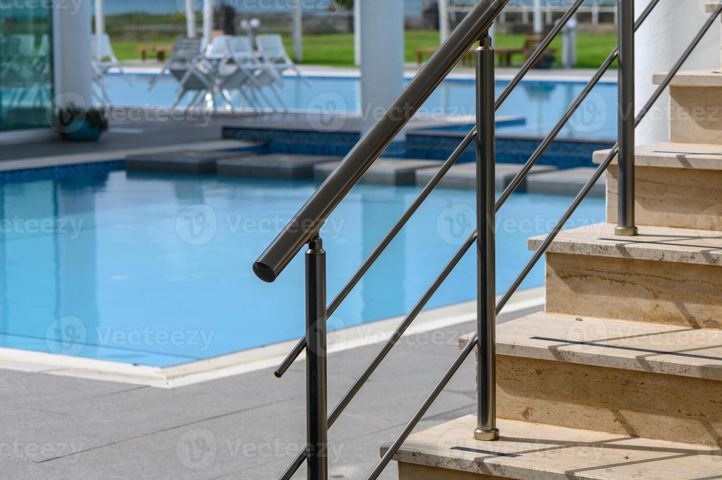staircase near the pool in a residential complex 3 photo