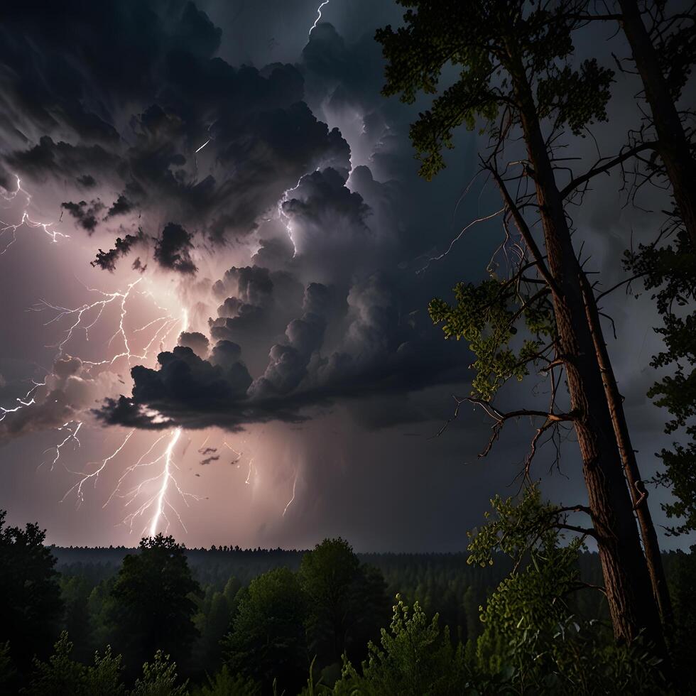 Cloudy Thunder Thunderstorm lightning bolt photo