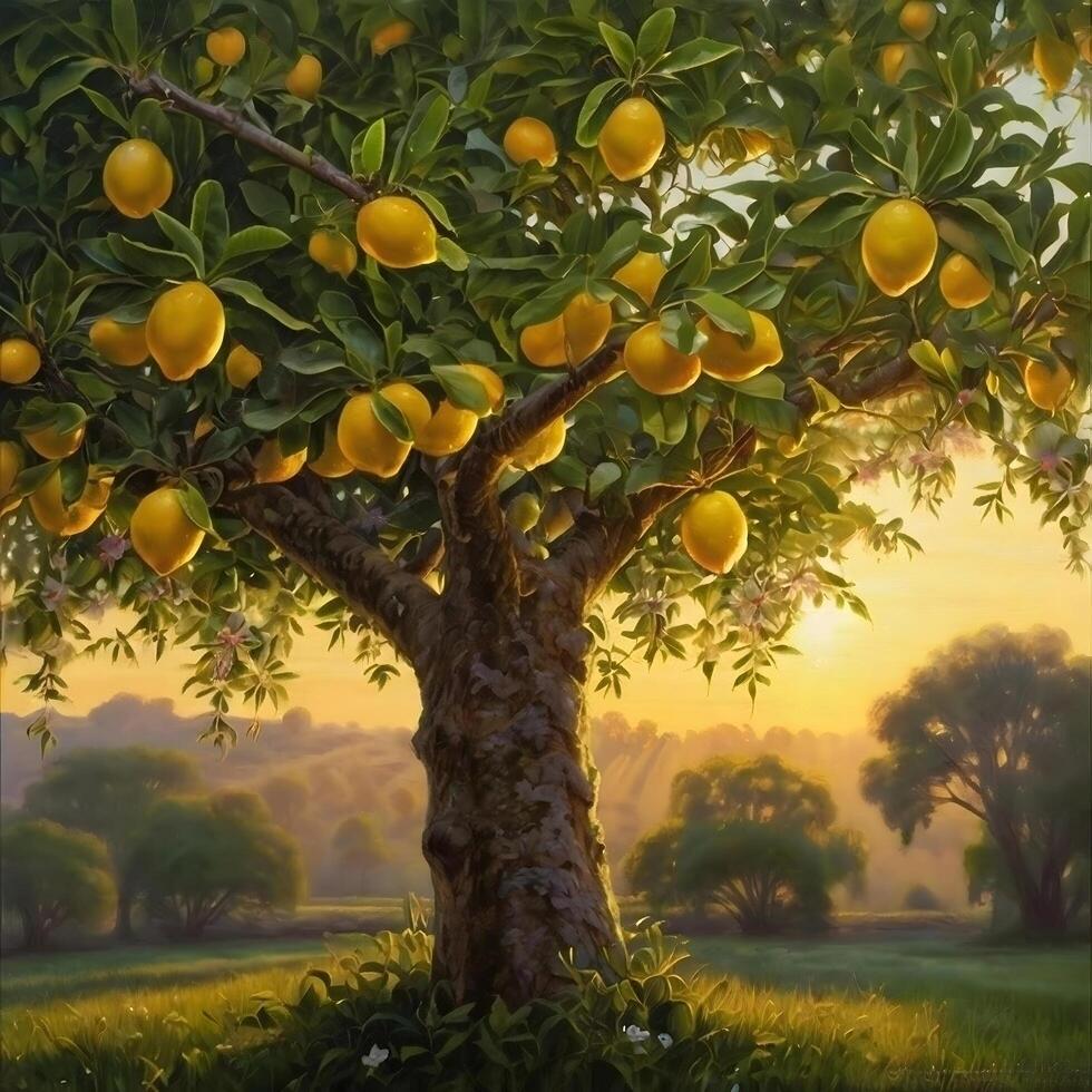 Yellow Sour Fruity Lemon citrus fruit tree photo