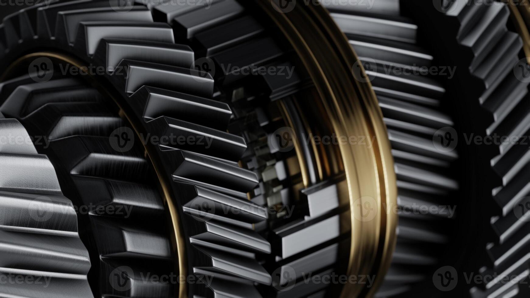 Shaft with gears from the gearbox isolated 3D Rendering. photo