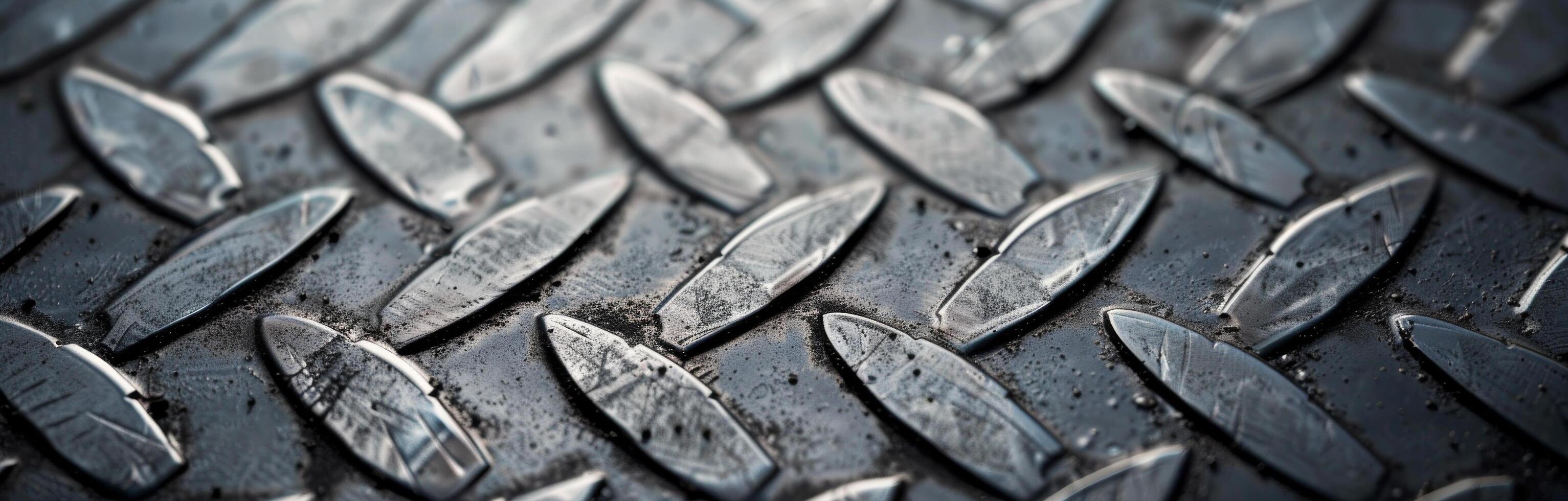 Close-Up of Textured Metal Surface With Raindrops at Sunset photo