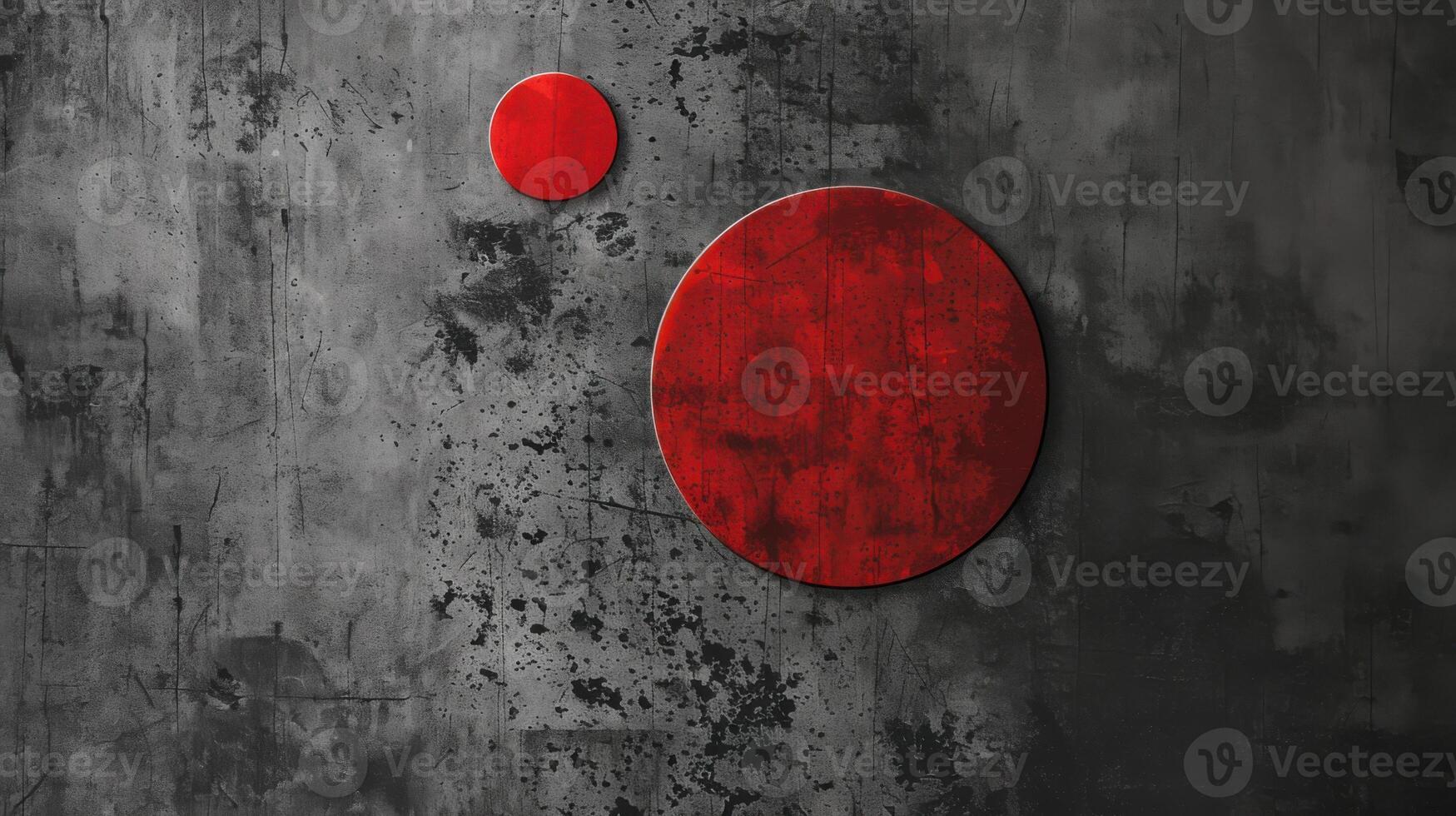Abstract minimalism. Black texture background with red circles. Wallpaper, monochrome. photo