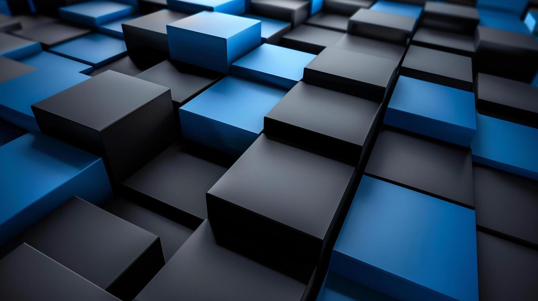 abstract square geometric black and blue background photo