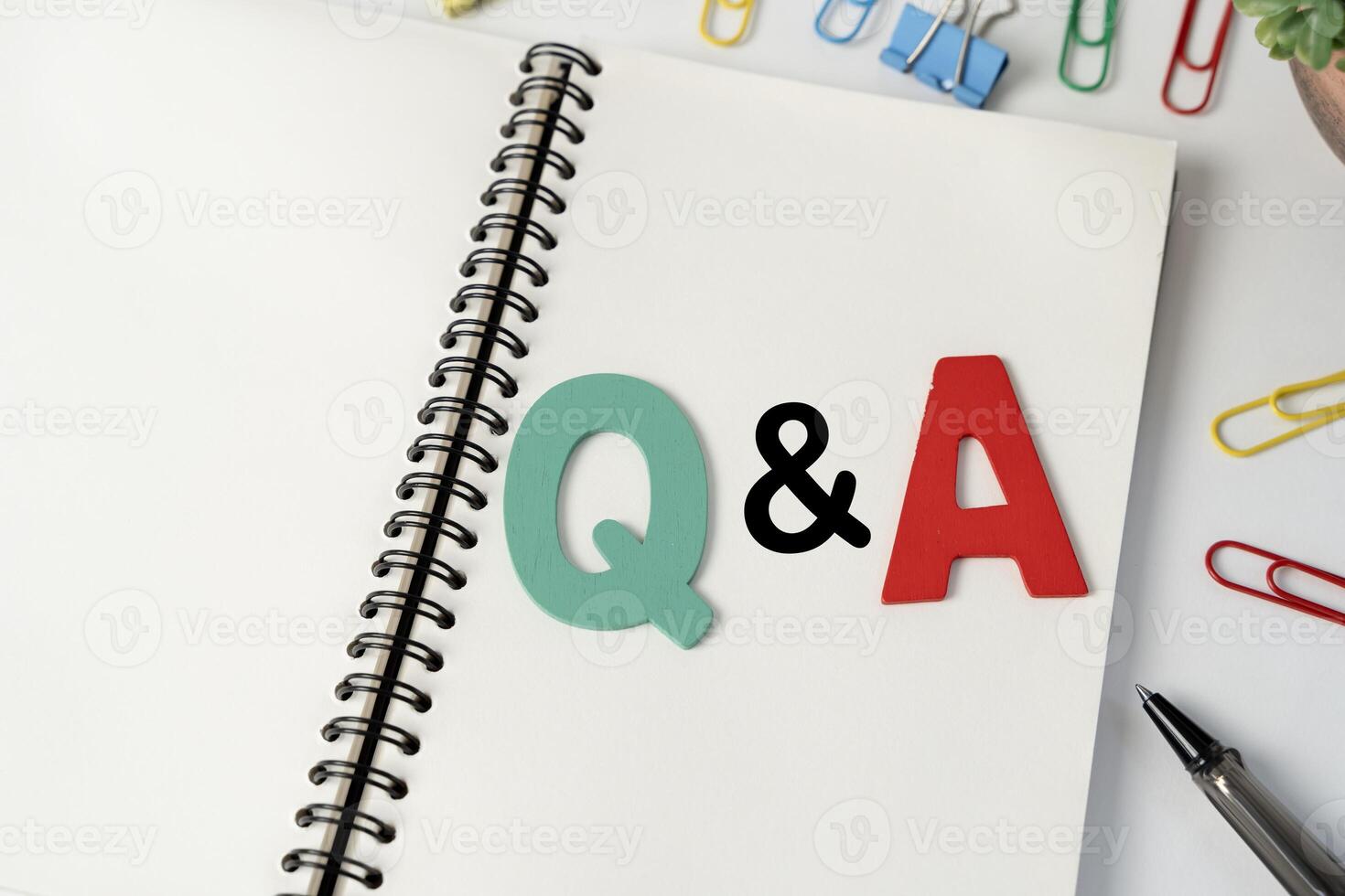 Text Q and A. the yellow background signifies attention and urgency. photo