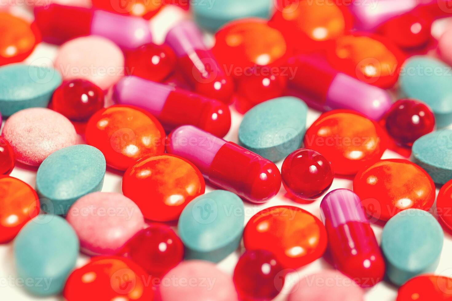 Different colorful pills background photo