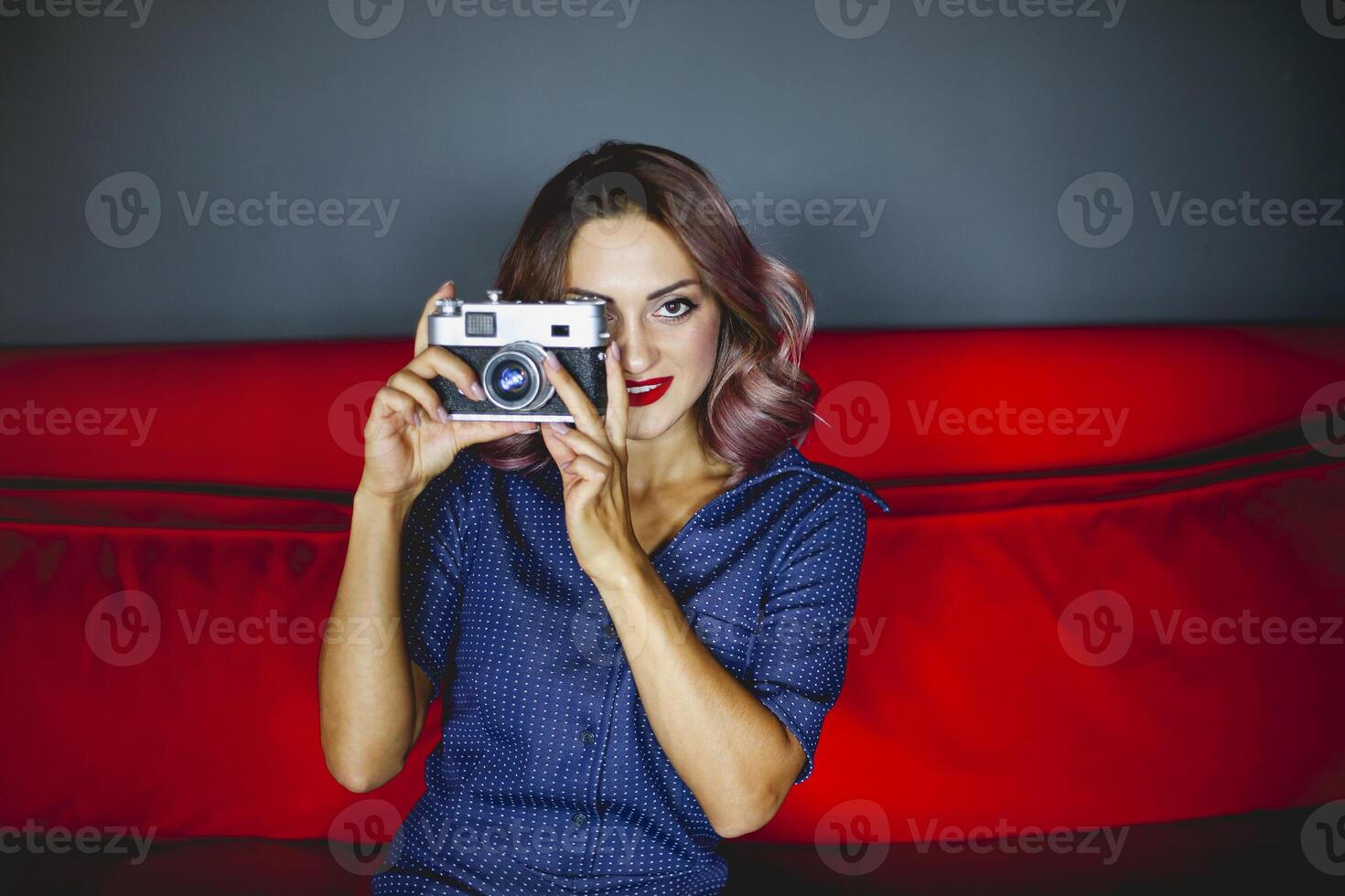 Woman on couch photo