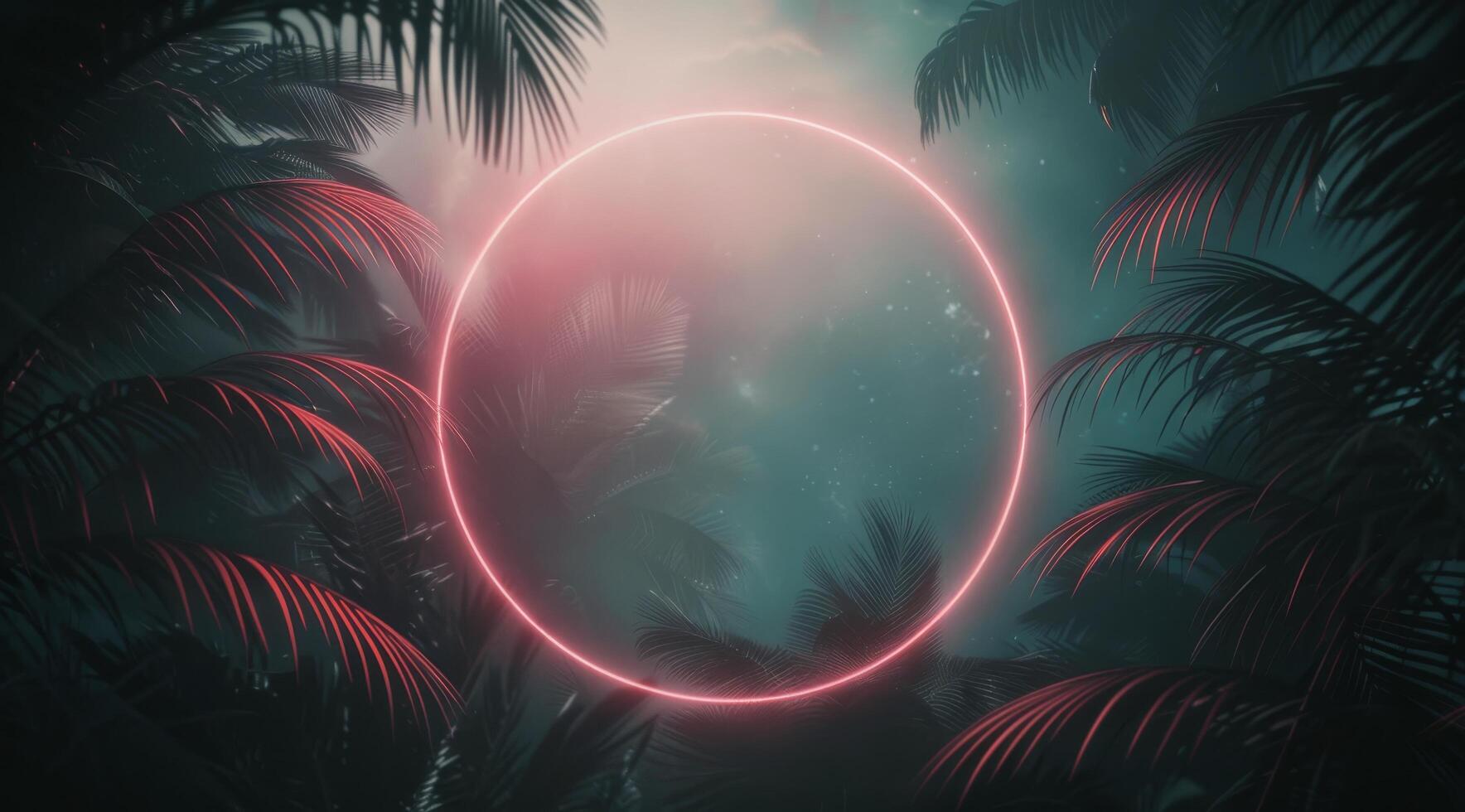 Neon Circle in Tropical Fog photo