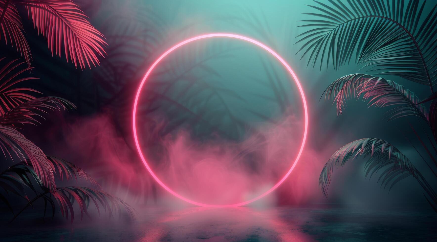 Neon Circle in Tropical Fog photo