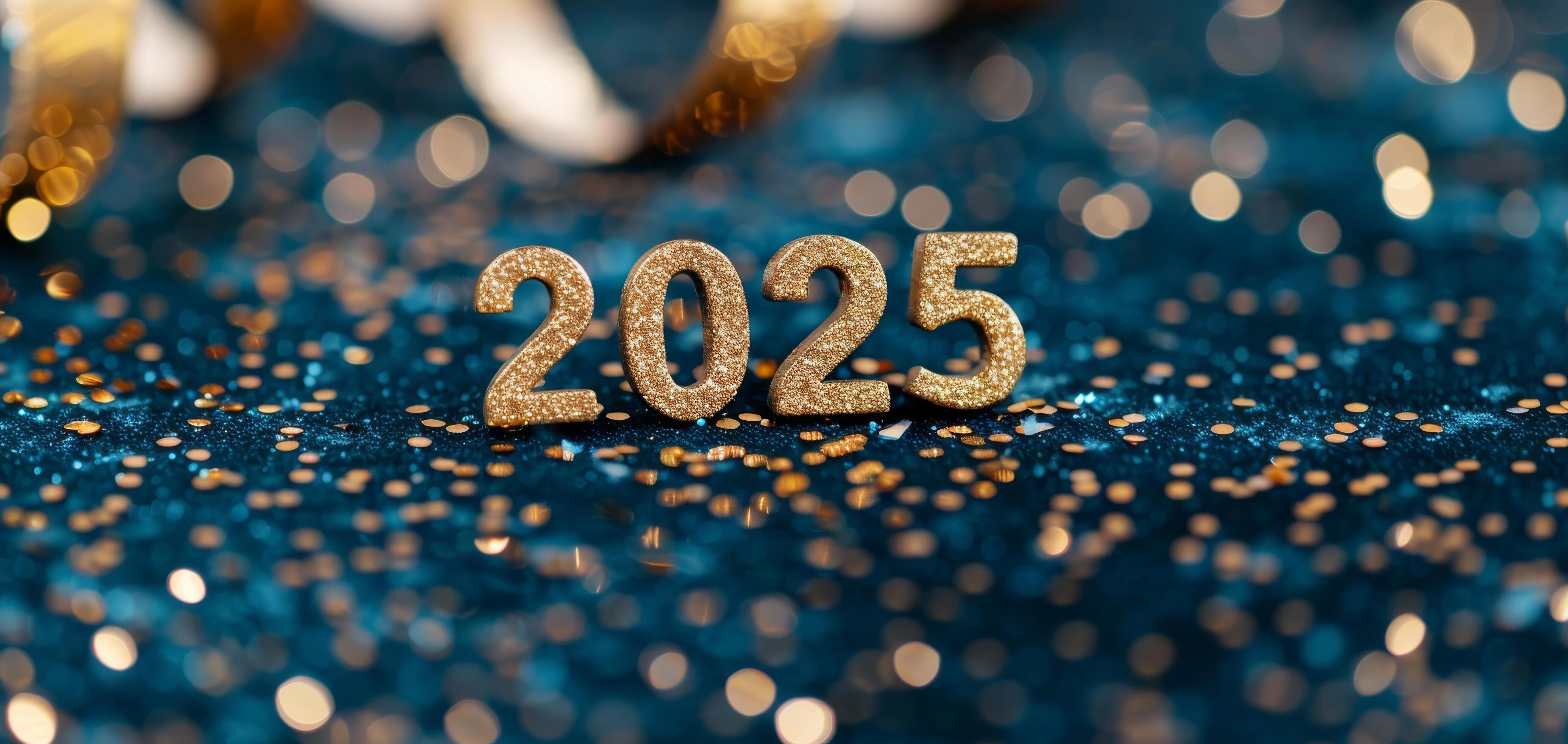 New Year Celebration 2025 With Sparkling Lights and Glittering