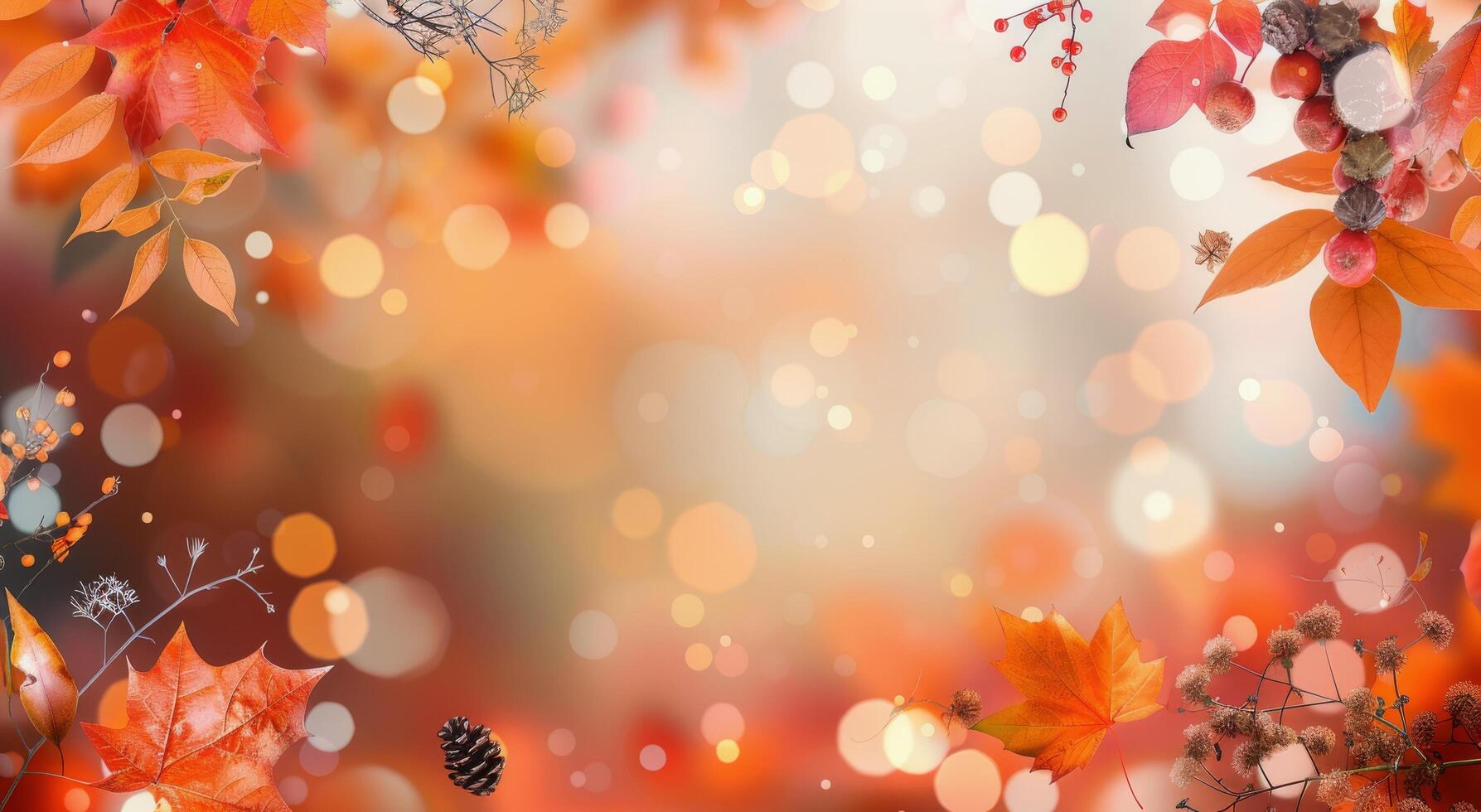 Autumn Maple Leaves With Bokeh photo