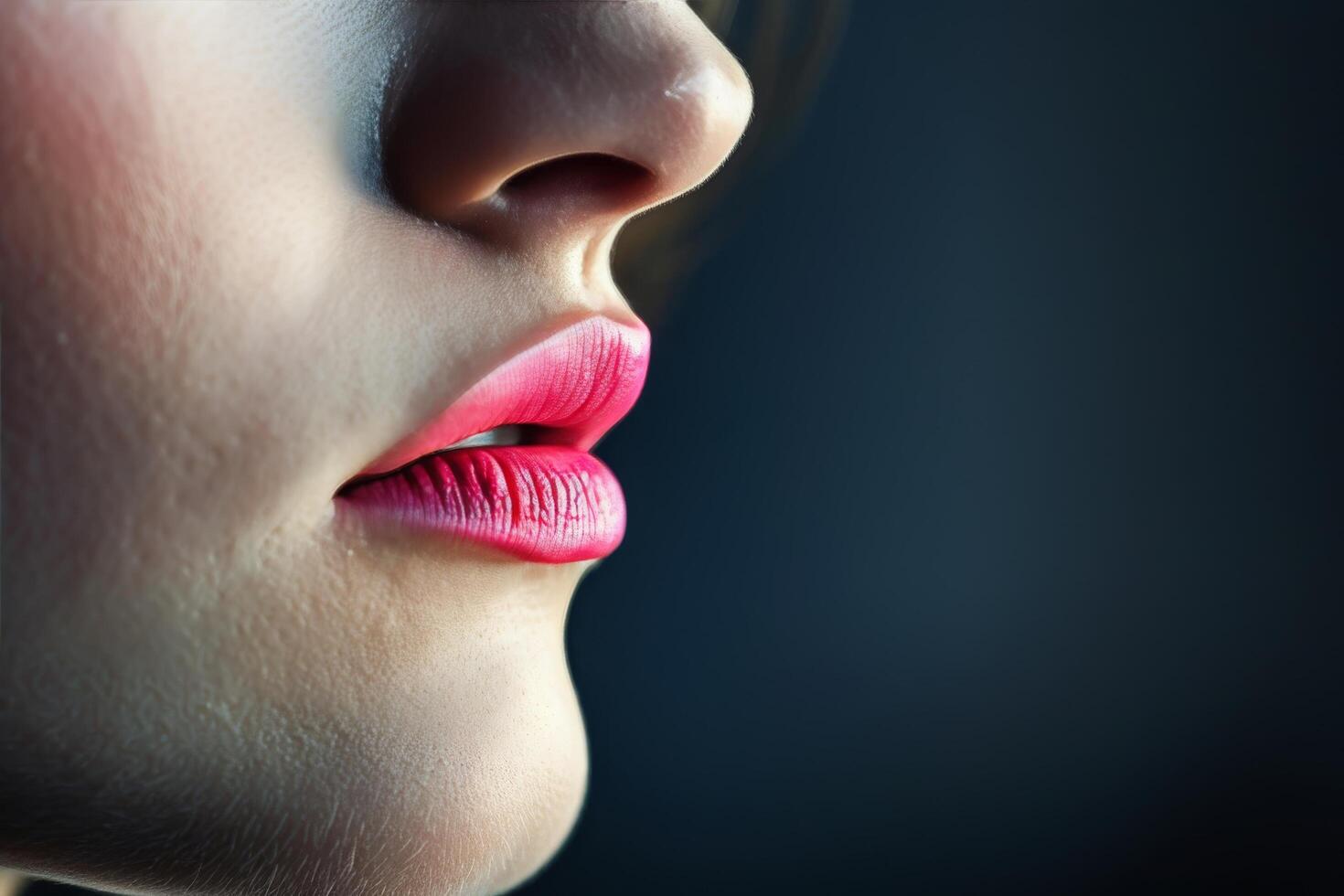 Woman With Pink Lipstick photo