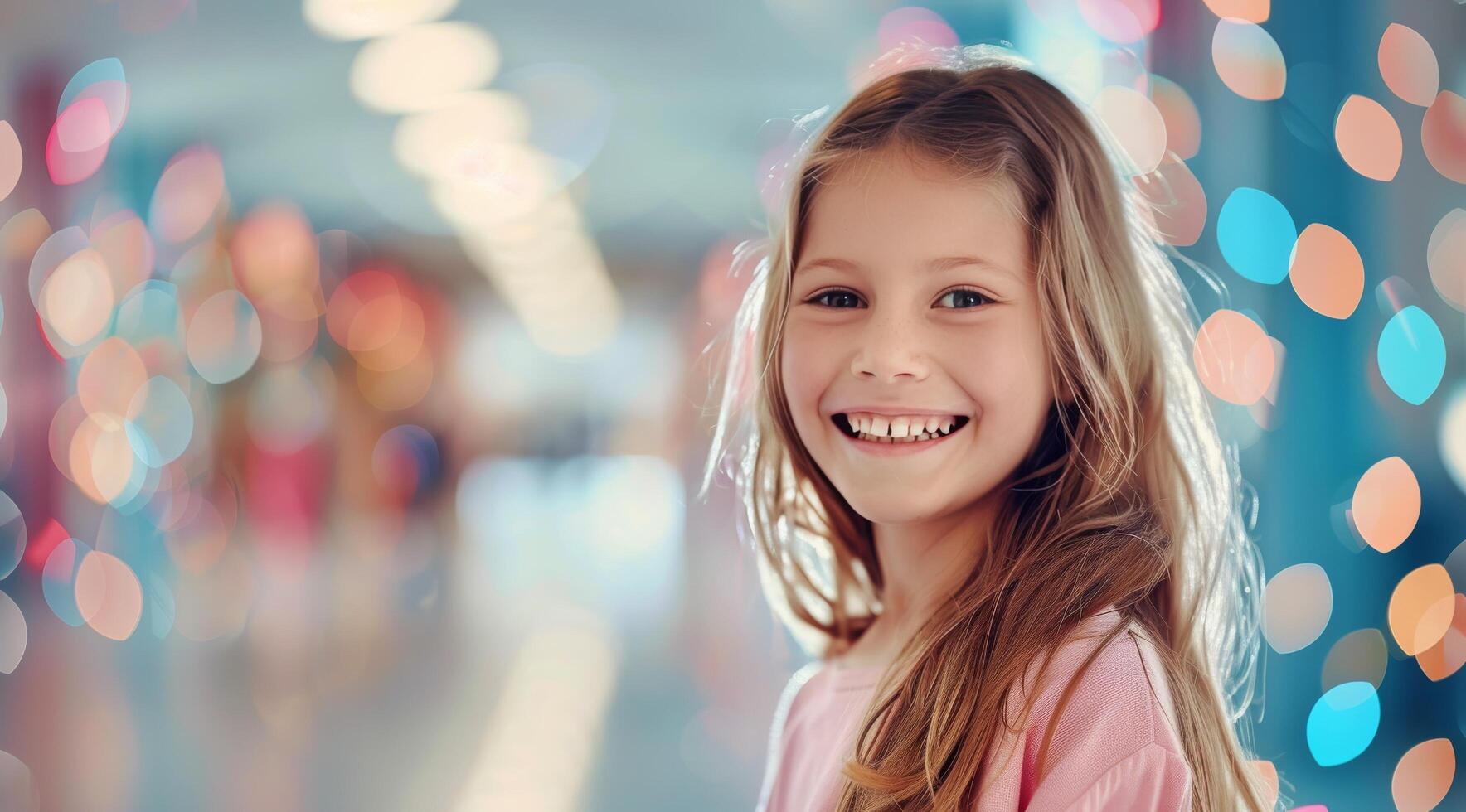 Girl Smiling in Indoor Setting photo