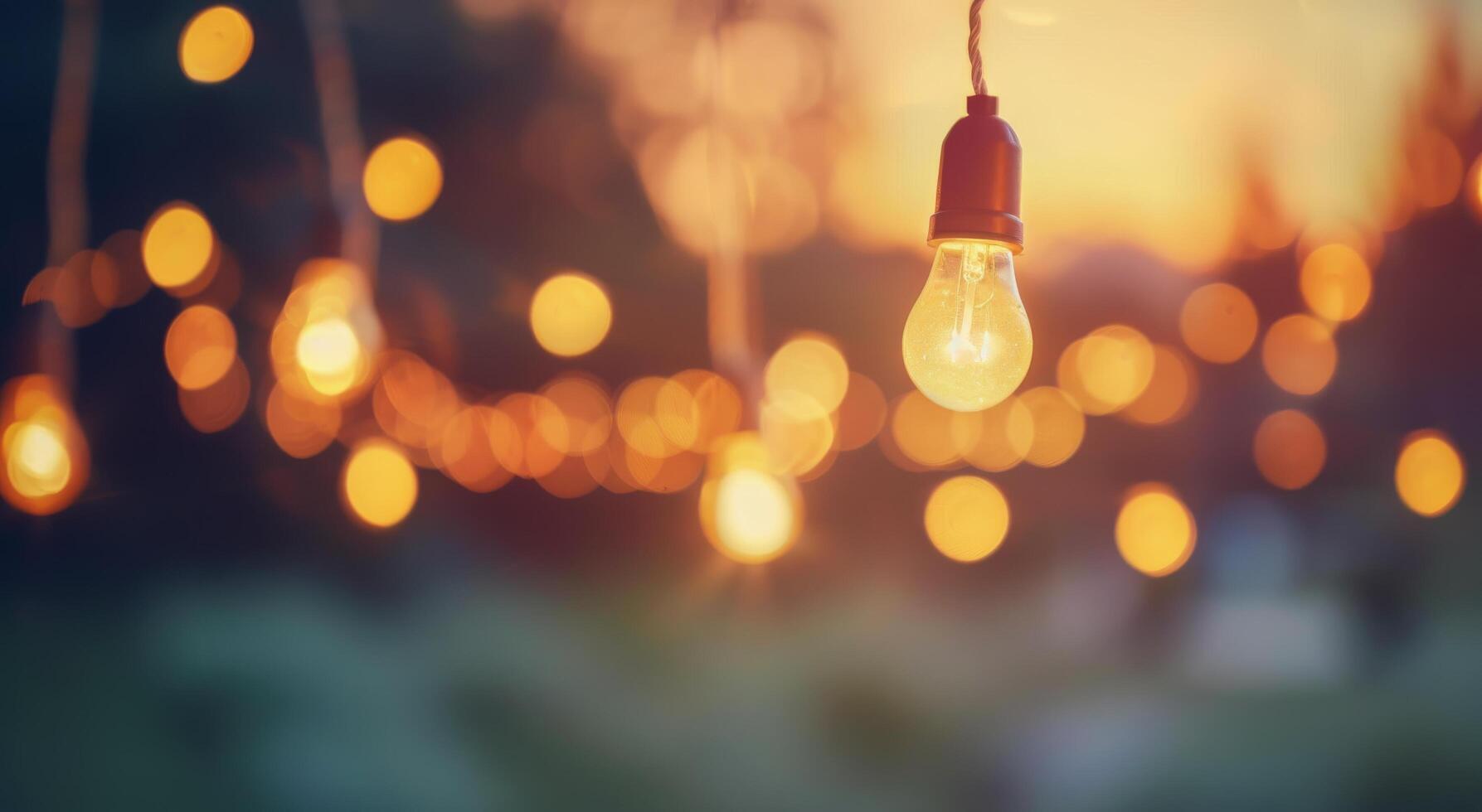 String Lights At Dusk photo